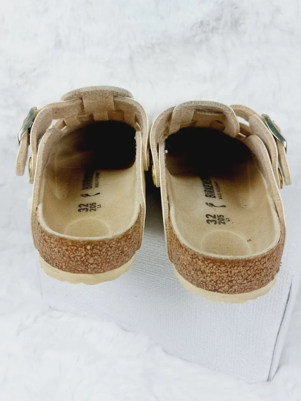 Birkenstock Cream Metallic Two-Strap Clog Sandal for Kids